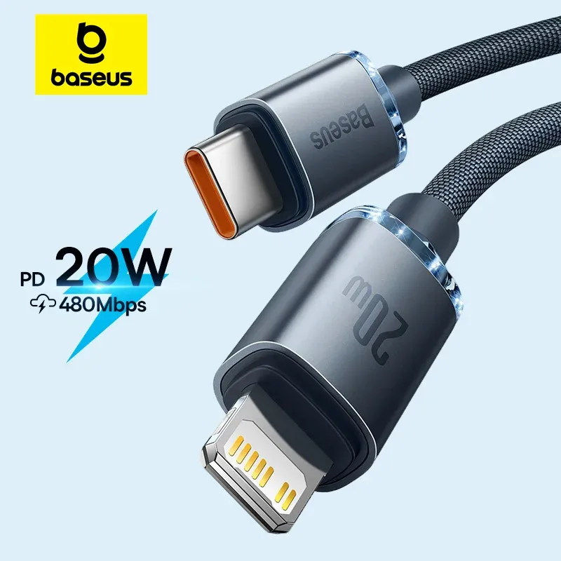 Câble Baseus USB Type-C PD 20 W pour iPhone 14, 13, 12, Pro, X et 8, câble de charge rapide USB-C