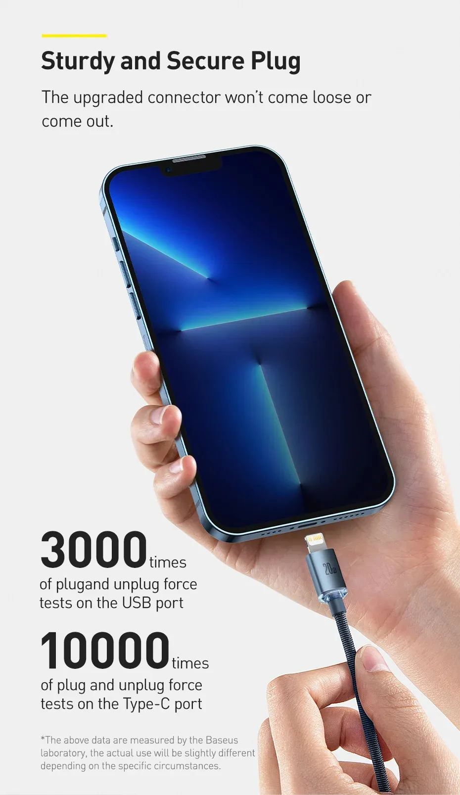 Câble Baseus, design et ergonomie