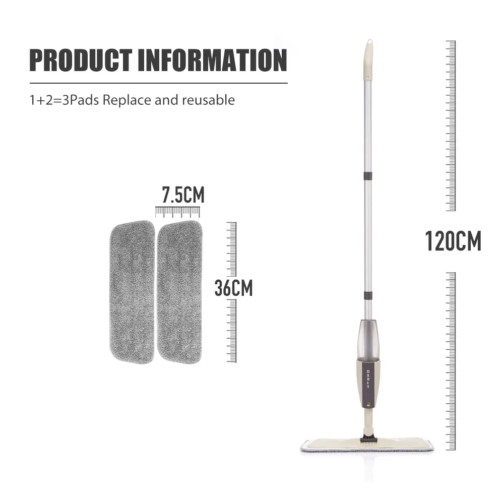 Ensemble de vadrouille à pulvérisation avec tampons en microfibre réutilisables 14