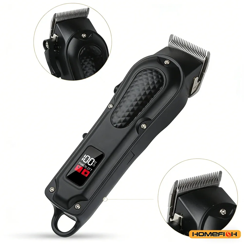 Tondeuse professionnelle rechargeable USB pour cheveux et barbe, sans fil - Image 1