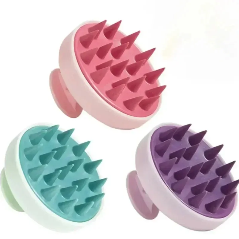 Brosse de massage du cuir chevelu en silicone souple et antidérapante, pour le lavage des cheveux et le massage corporel sous la douche