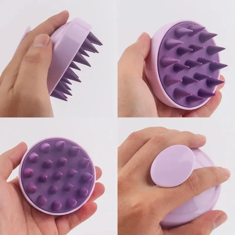 Brosse de massage du cuir chevelu en silicone souple et antidérapante, pour le lavage des cheveux et le massage corporel sous la douche 3