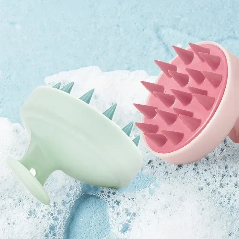 Brosse de massage du cuir chevelu en silicone souple et antidérapante, pour le lavage des cheveux et le massage corporel sous la douche 4