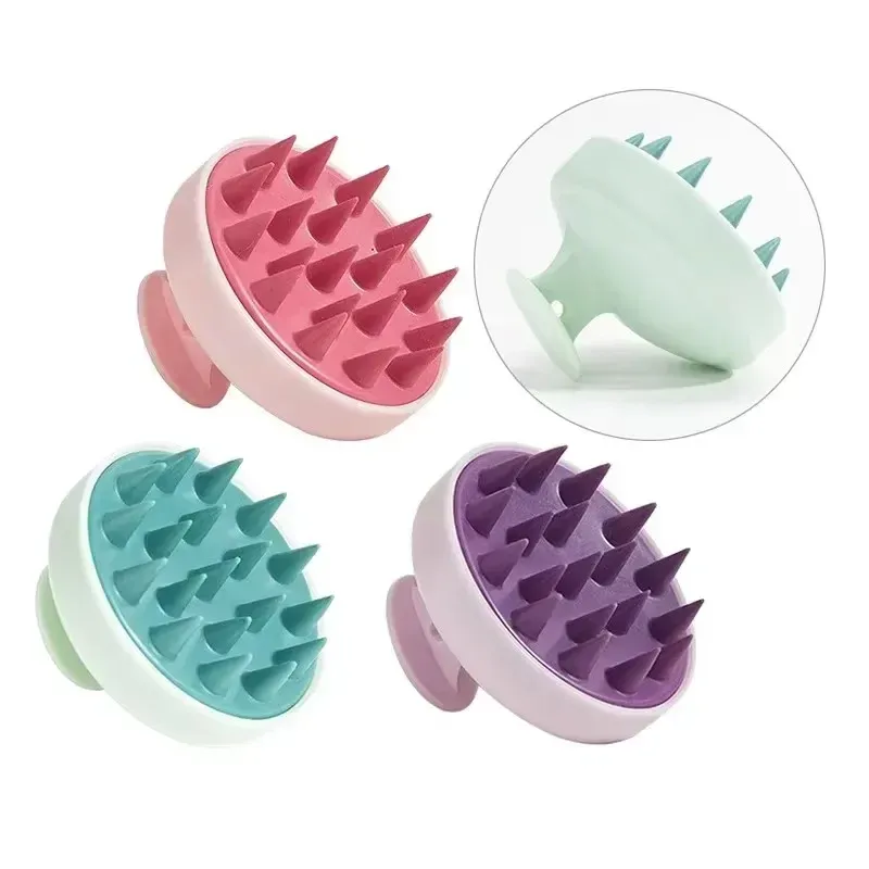 Brosse de massage du cuir chevelu, détail des poils en silicone