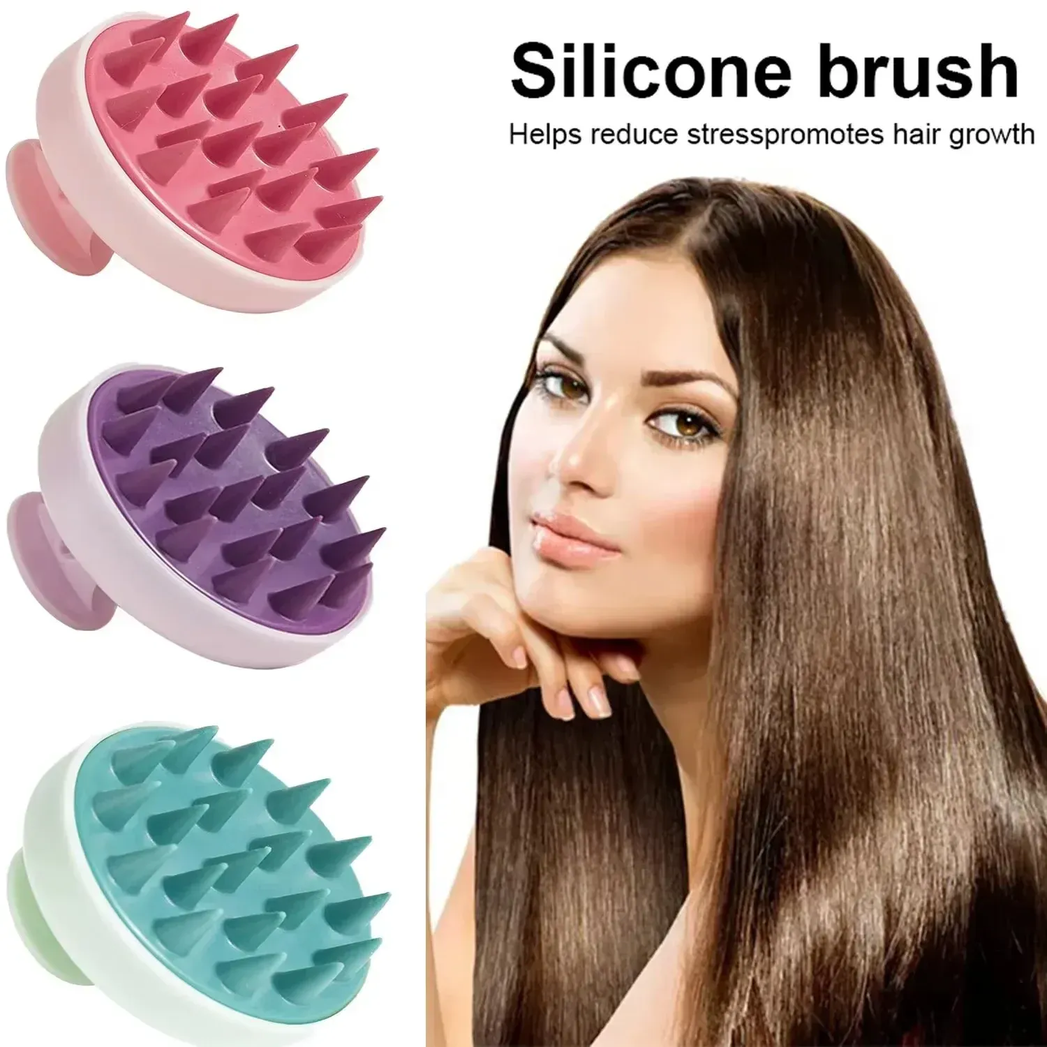 Brosse de massage du cuir chevelu en silicone souple