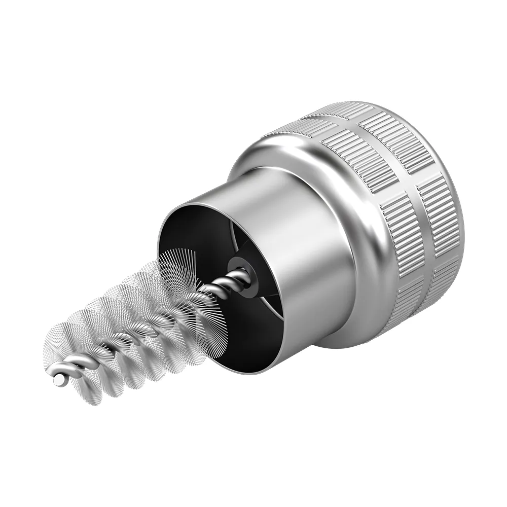 Brosse métallique pour bornes de batterie, détail de la poignée