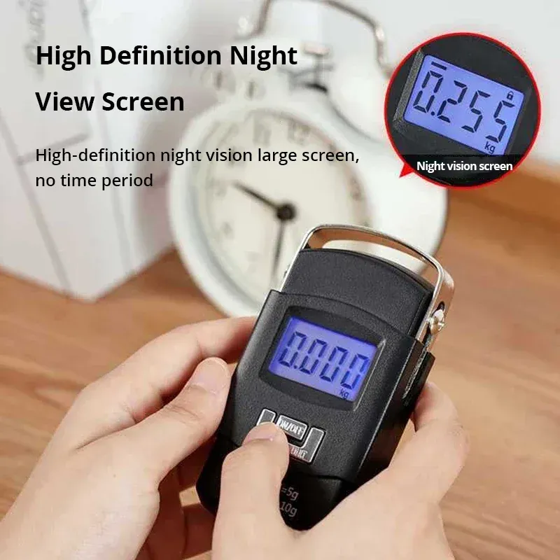 Balance à bagages électronique portable noire 50 kg avec écran LCD numérique 2