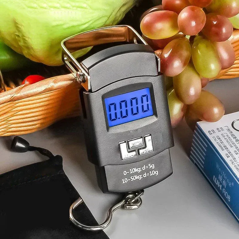 Balance à bagages électronique portable noire 50 kg avec écran LCD numérique 5