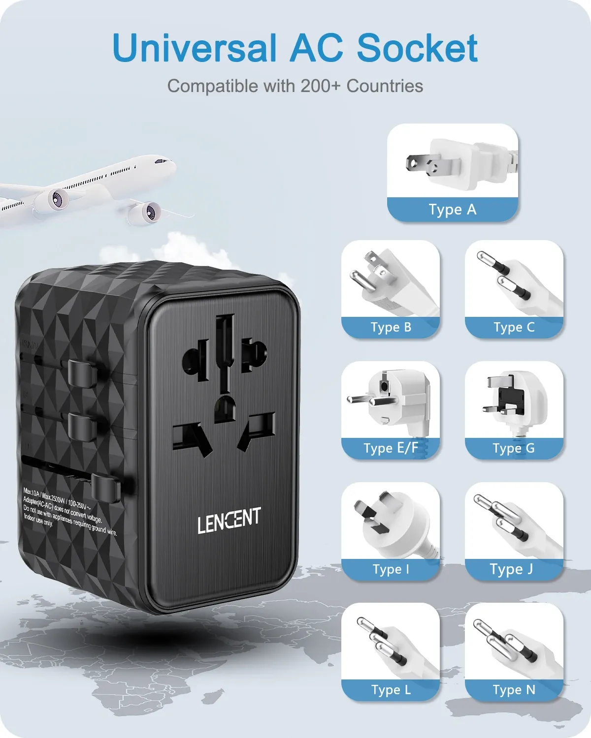 Adaptateur de voyage LENCENT