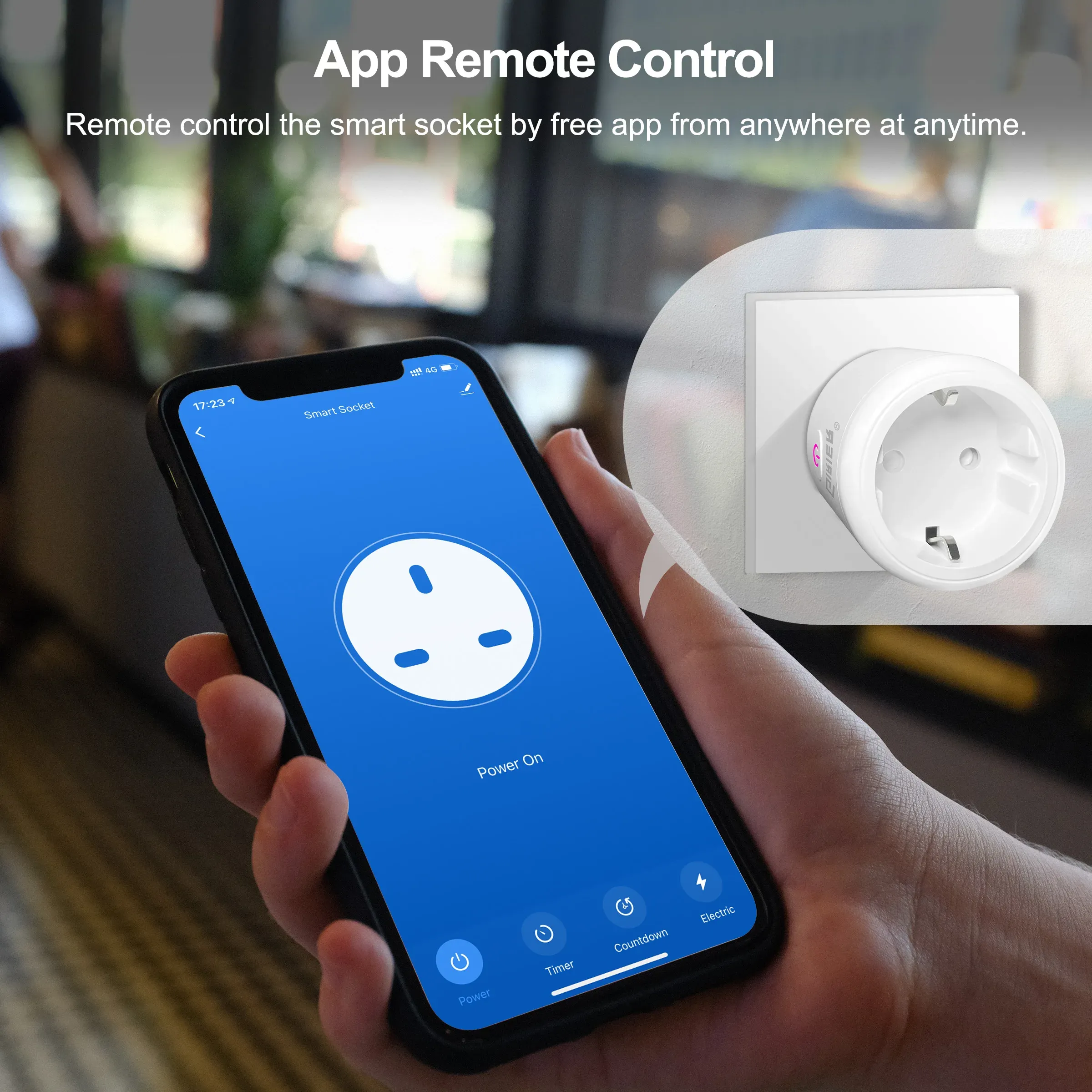 Prise connectée Tuya WiFi/ZigBee 20 A (norme EU) avec moniteur de puissance, compatible application Smart Life, compatible Alexa et Google Home 4