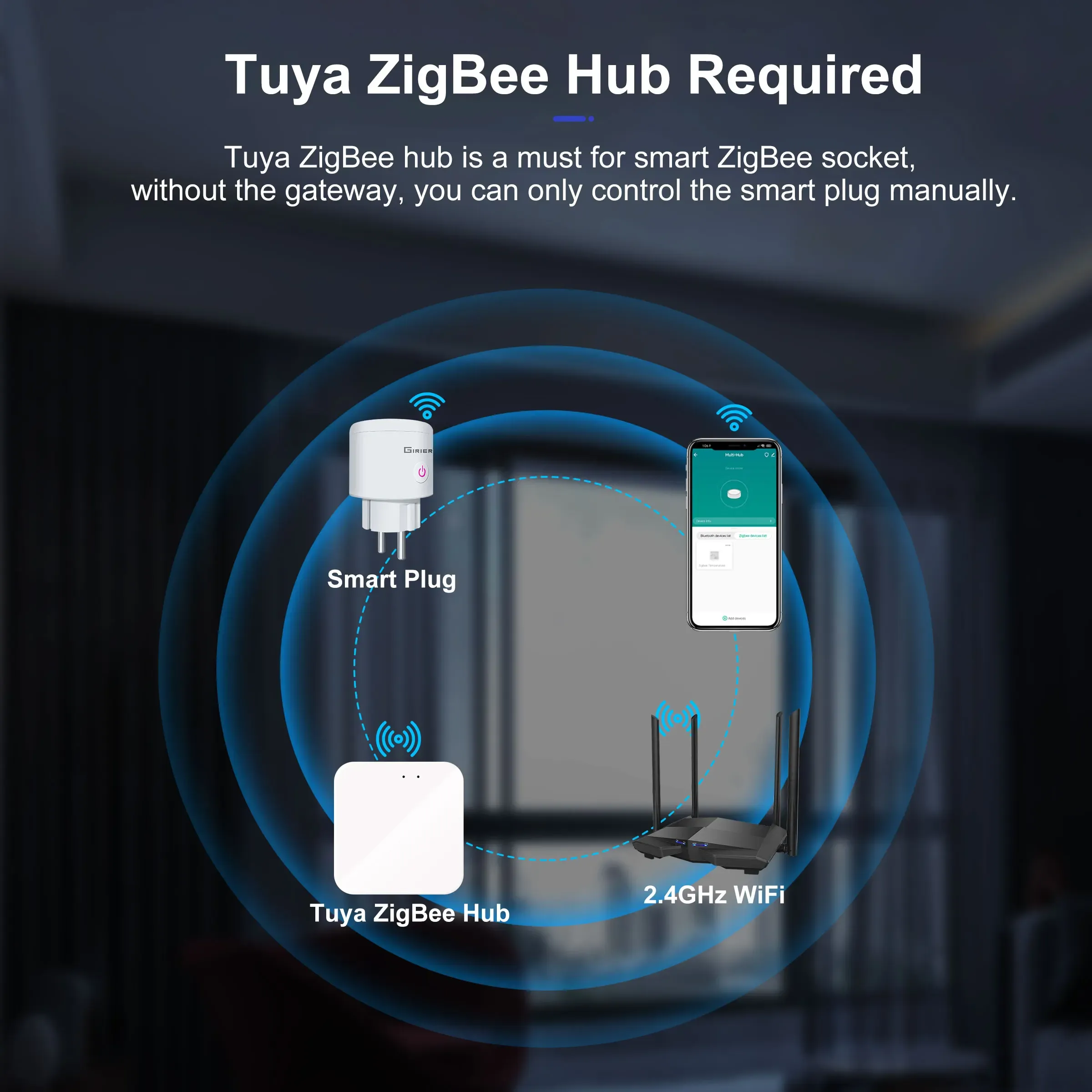 Prise connectée Tuya WiFi/ZigBee 20 A (norme EU) avec moniteur de puissance, compatible application Smart Life, compatible Alexa et Google Home 6
