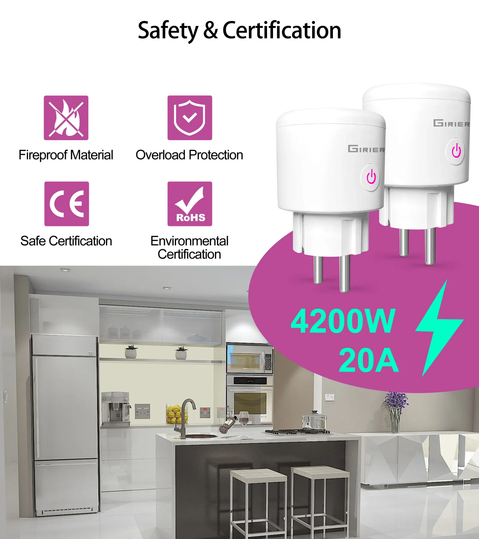 Prise intelligente Wi-Fi Tuya, scènes intelligentes