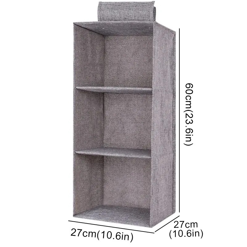 Organisateur suspendu pliable en coton et lin, style tiroir 10