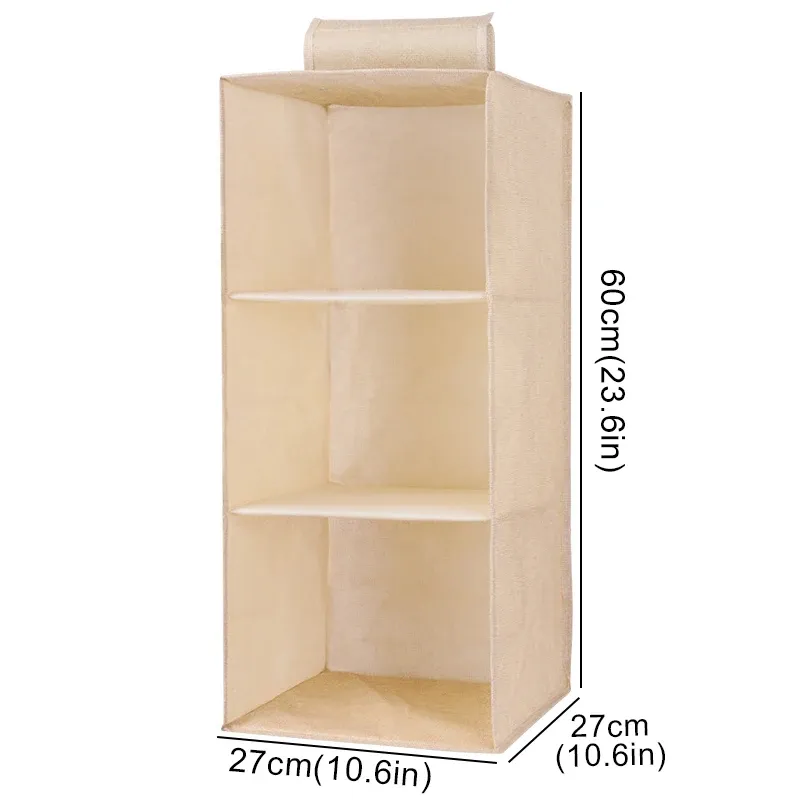 Organisateur suspendu pliable en coton et lin, style tiroir 9