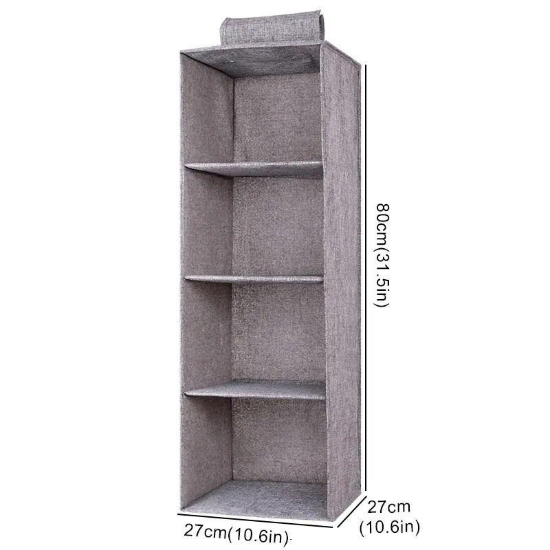Organisateur suspendu pliable en coton et lin, style tiroir 12