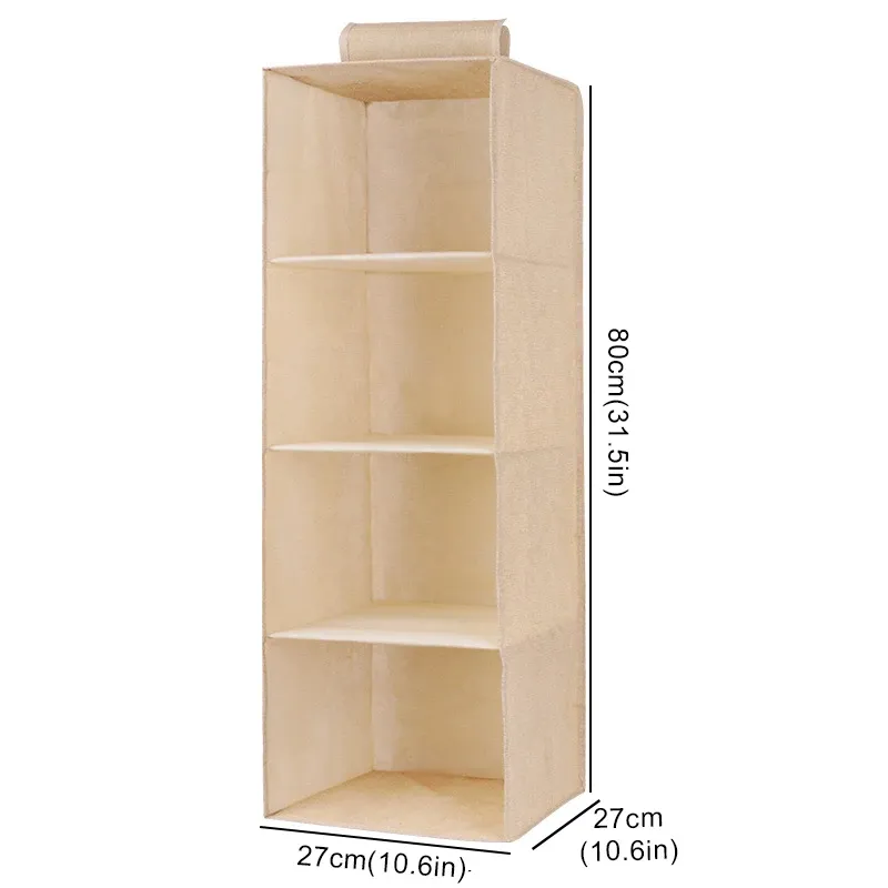 Organisateur suspendu pliable en coton et lin, style tiroir 11