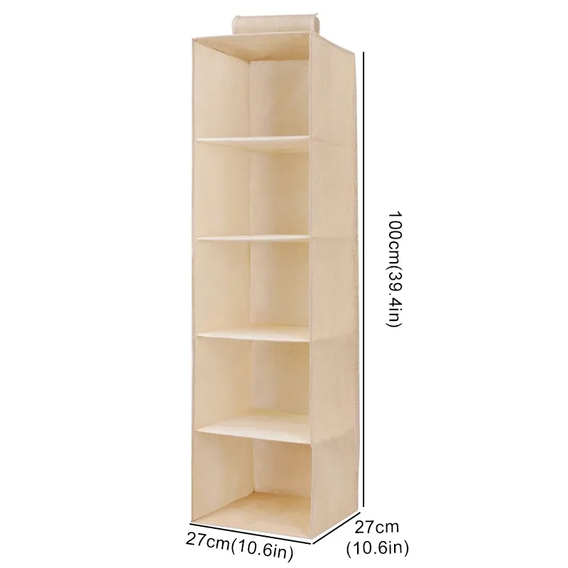 Organisateur suspendu pliable en coton et lin, style tiroir 13