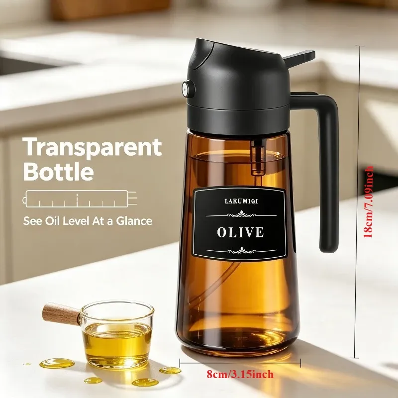 Ce titre est déjà en français. Voici une version plus claire et professionnelle, sans mots-clés superflus :

Flacon pulvérisateur et distributeur d'huile 2 en 1 en verre, 473 ml, anti-fuite, pour la cuisson, le barbecue et les salades, sans BPA, qualité alimentaire 6