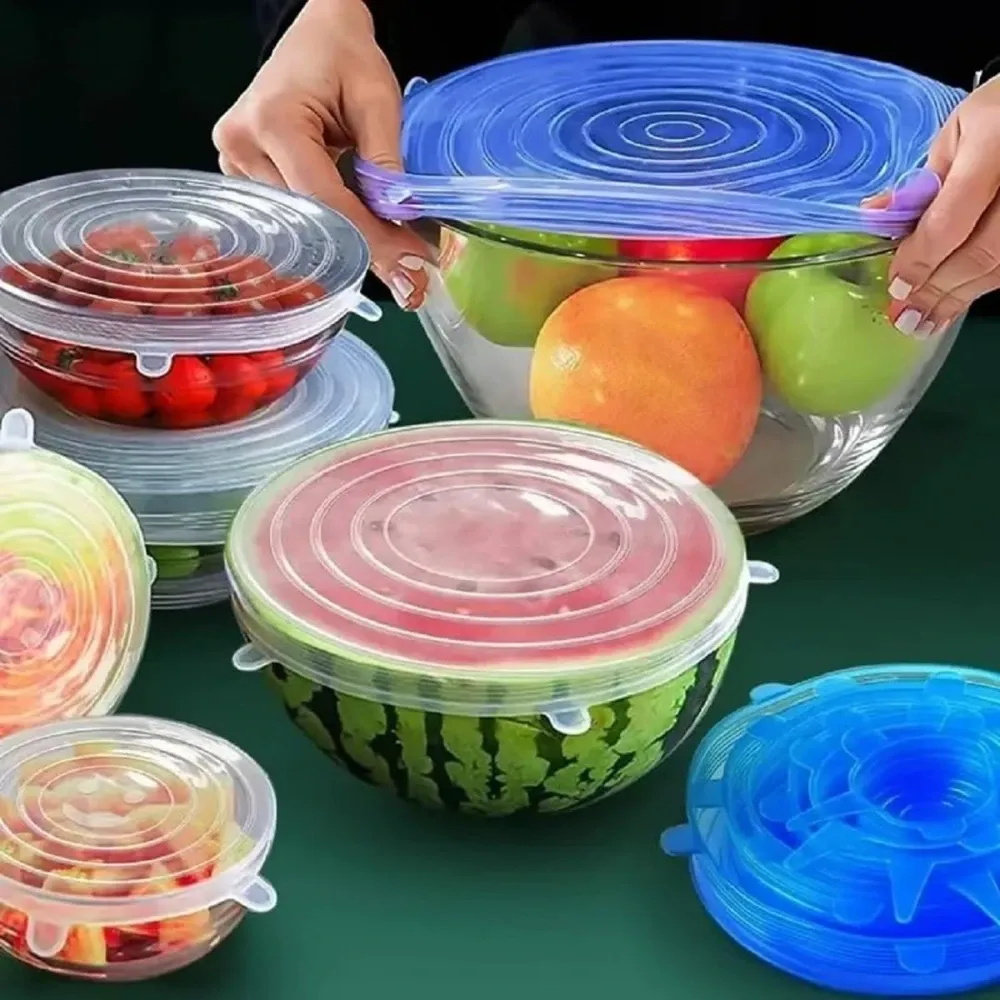 Couvercles en silicone extensibles et réutilisables pour aliments, lot de 6 à 24 pièces 4