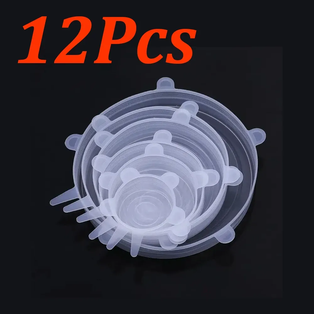 Couvercles en silicone extensibles et réutilisables pour aliments, lot de 6 à 24 pièces 13