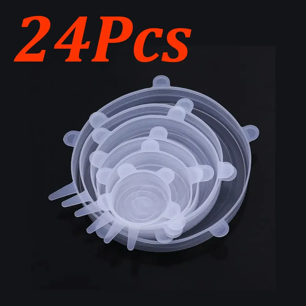 Couvercles en silicone extensibles et réutilisables pour aliments, lot de 6 à 24 pièces 10