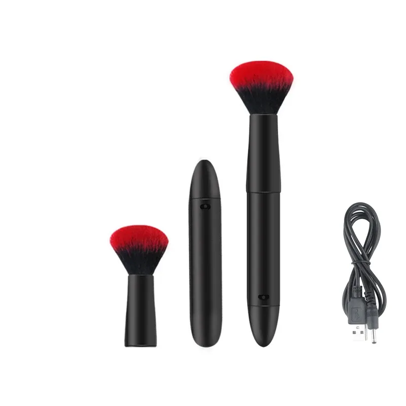Brosse de maquillage électrique pour poudre libre et blush, 10 vitesses, rechargeable 7