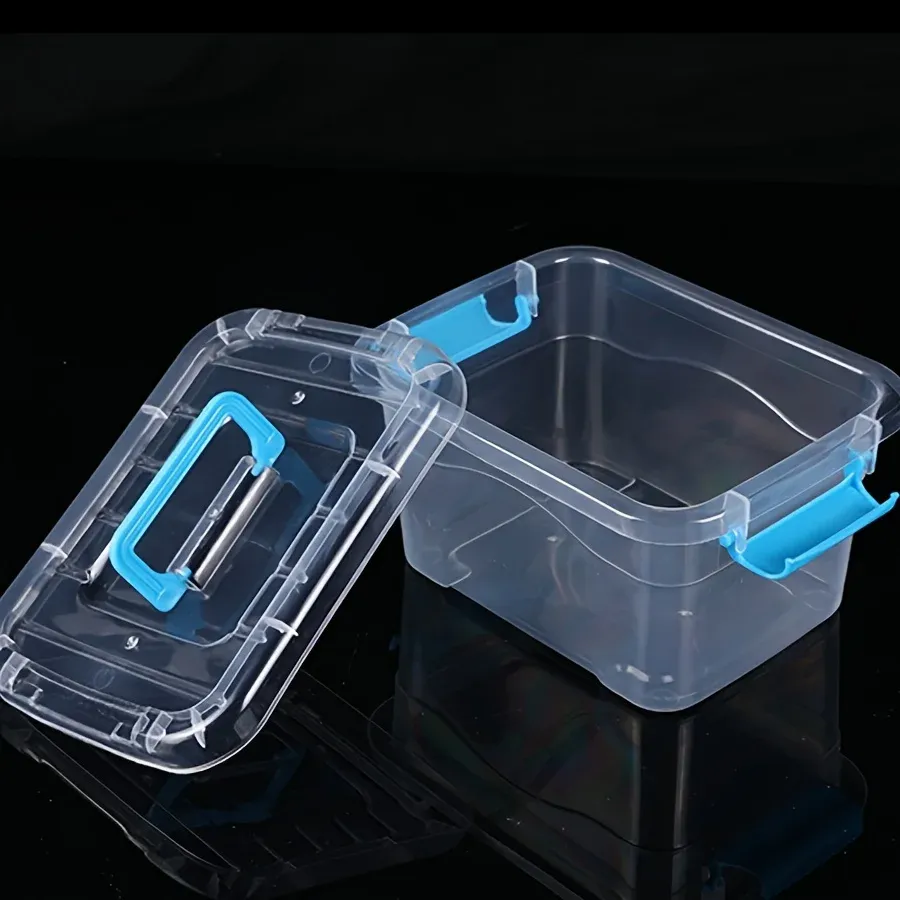 Lot de 2 boîtes de rangement en plastique transparent multifonctionnelles, grand format, pour bureau, vêtements et documents 2
