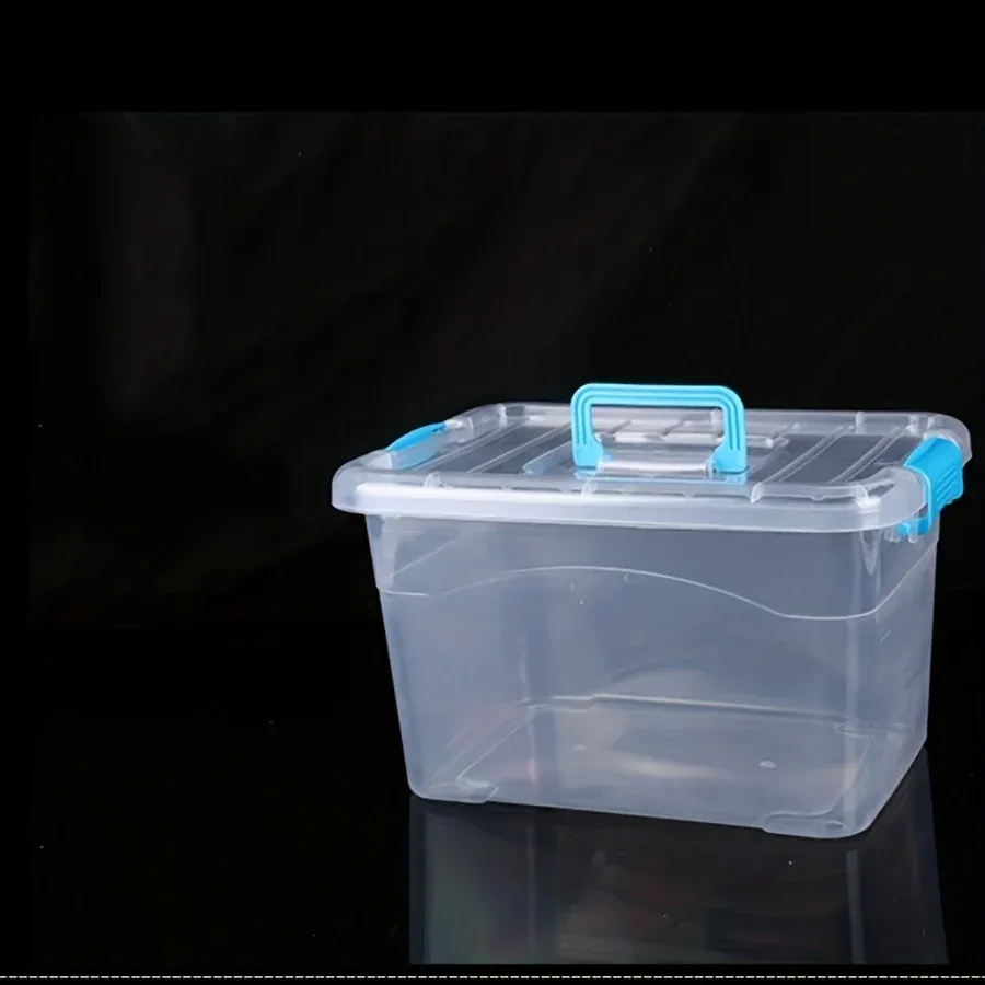 Lot de 2 boîtes de rangement en plastique transparent multifonctionnelles, grand format, pour bureau, vêtements et documents 4
