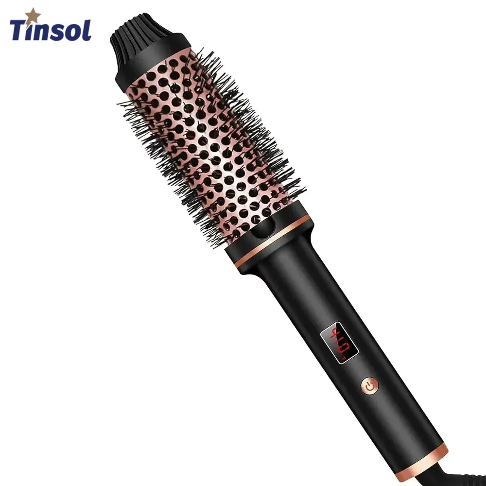 Fer à lisser ionique 3 en 1 : fer à friser professionnel et brosse chauffante anti-brûlure - Image 1