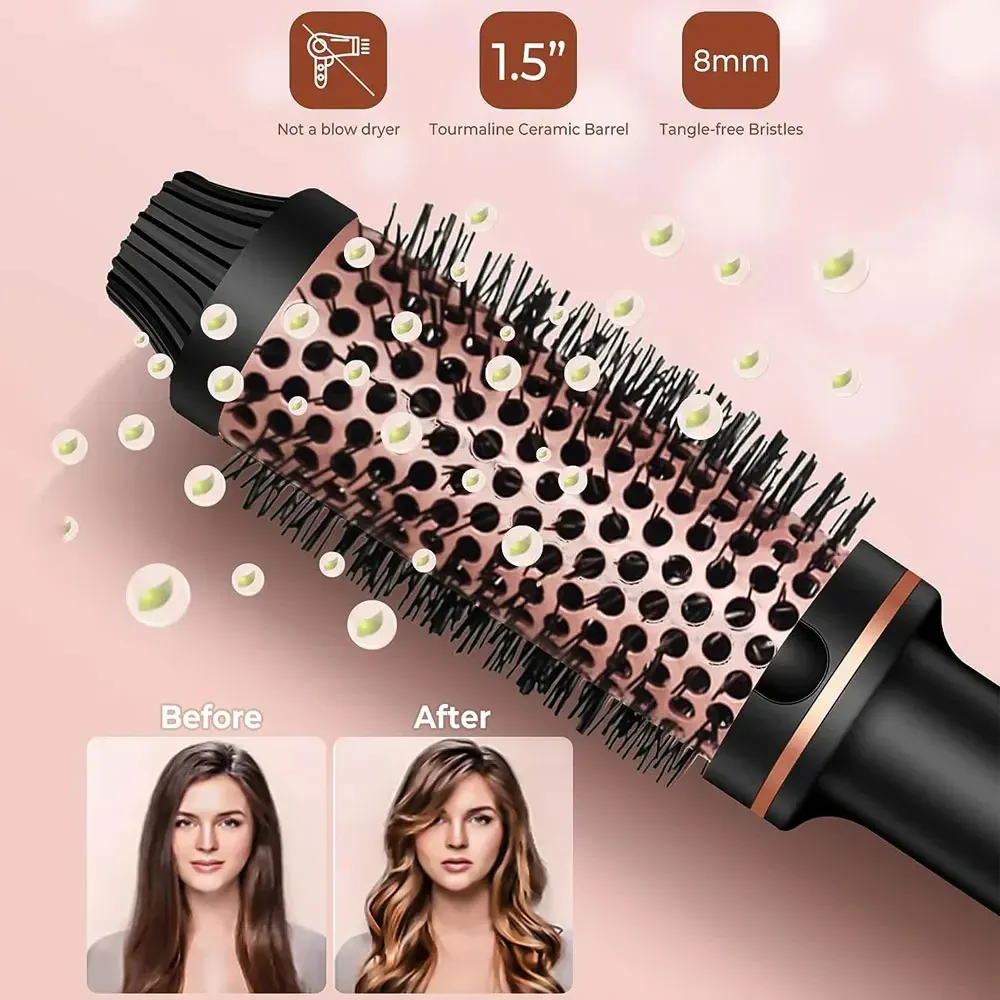 Fer à lisser ionique 3 en 1 : fer à friser professionnel et brosse chauffante anti-brûlure 5