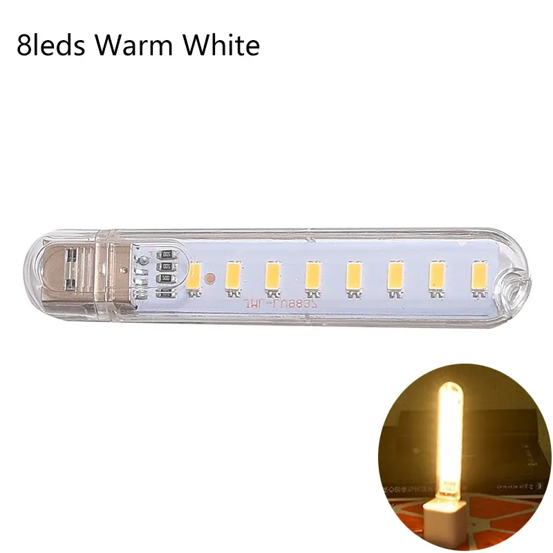 Mini lampe livre USB à LED, lampe de lecture portable ultra lumineuse DC 5V pour batterie externe, camping et ordinateurs portables 11