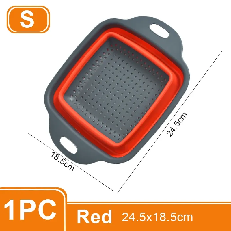 Égouttoir pliable carré en silicone avec poignée, panier de lavage pour fruits et légumes, passoire multi-usage (lot de 1 ou 2 pièces) 17