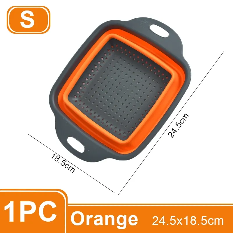 Égouttoir pliable carré en silicone avec poignée, panier de lavage pour fruits et légumes, passoire multi-usage (lot de 1 ou 2 pièces) 15
