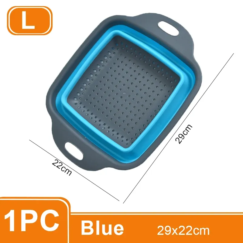 Égouttoir pliable carré en silicone avec poignée, panier de lavage pour fruits et légumes, passoire multi-usage (lot de 1 ou 2 pièces) 8
