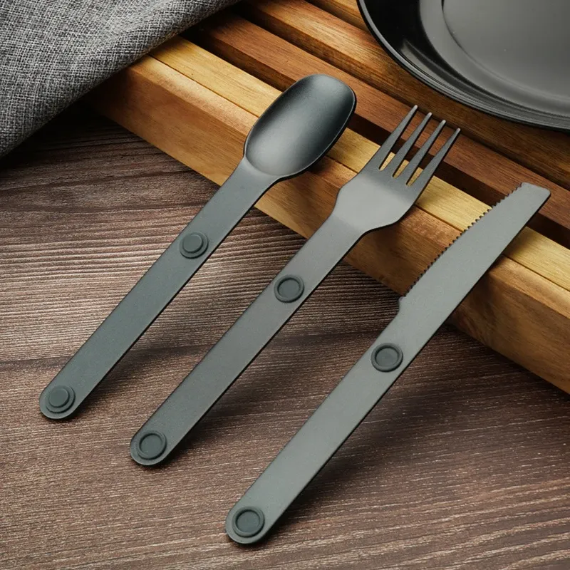 Couverts magnétiques de camping en aluminium léger, 3 pièces (cuillère, fourchette, couteau) 5