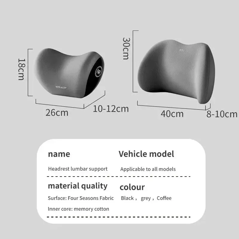 Coussin de voiture en mousse à mémoire de forme pour cou et lombaires 2