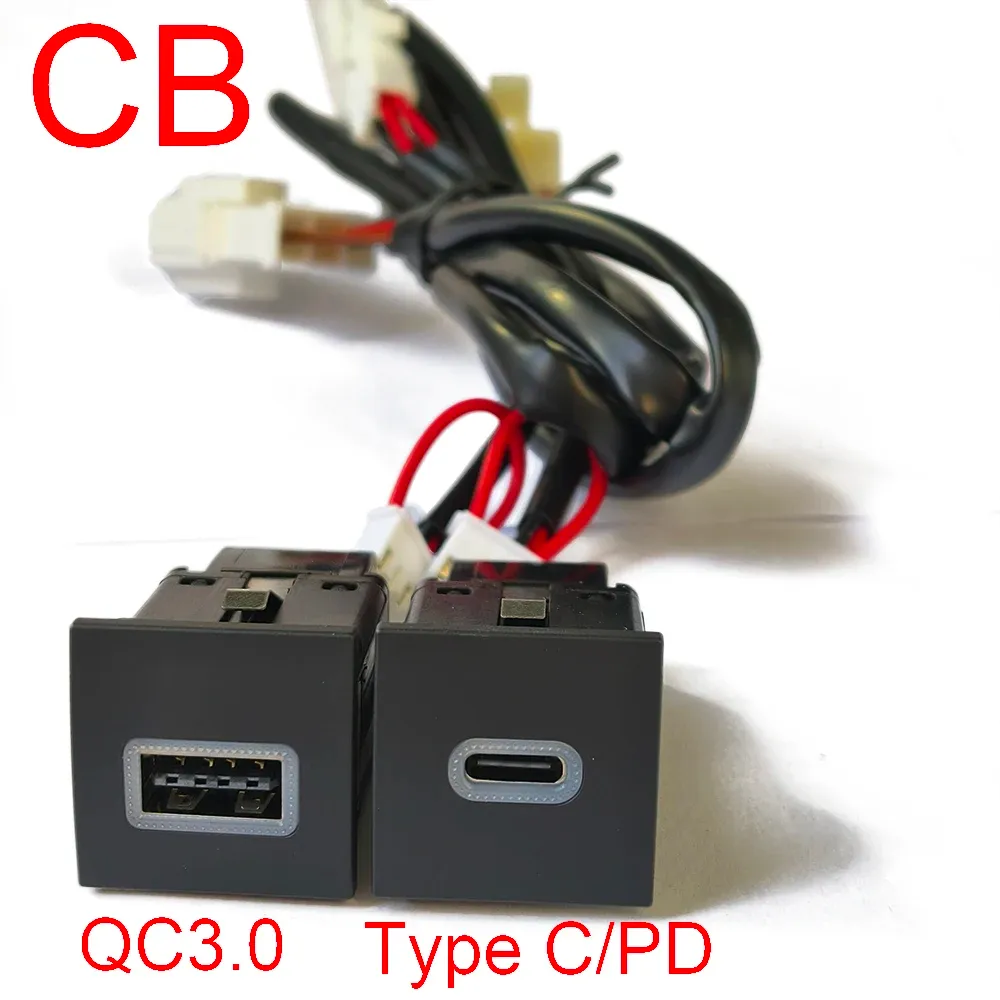 Chargeur USB de voiture à charge rapide PD et QC 3.0 pour VW Golf 6 (MK6), Jetta 5 (MK5) et Scirocco (2006-2012), avec bouton adaptateur 8
