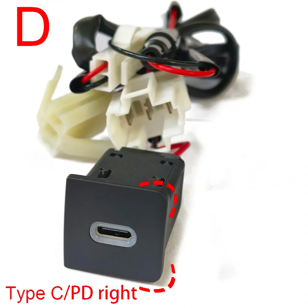 Chargeur USB de voiture à charge rapide PD et QC 3.0 pour VW Golf 6 (MK6), Jetta 5 (MK5) et Scirocco (2006-2012), avec bouton adaptateur 7