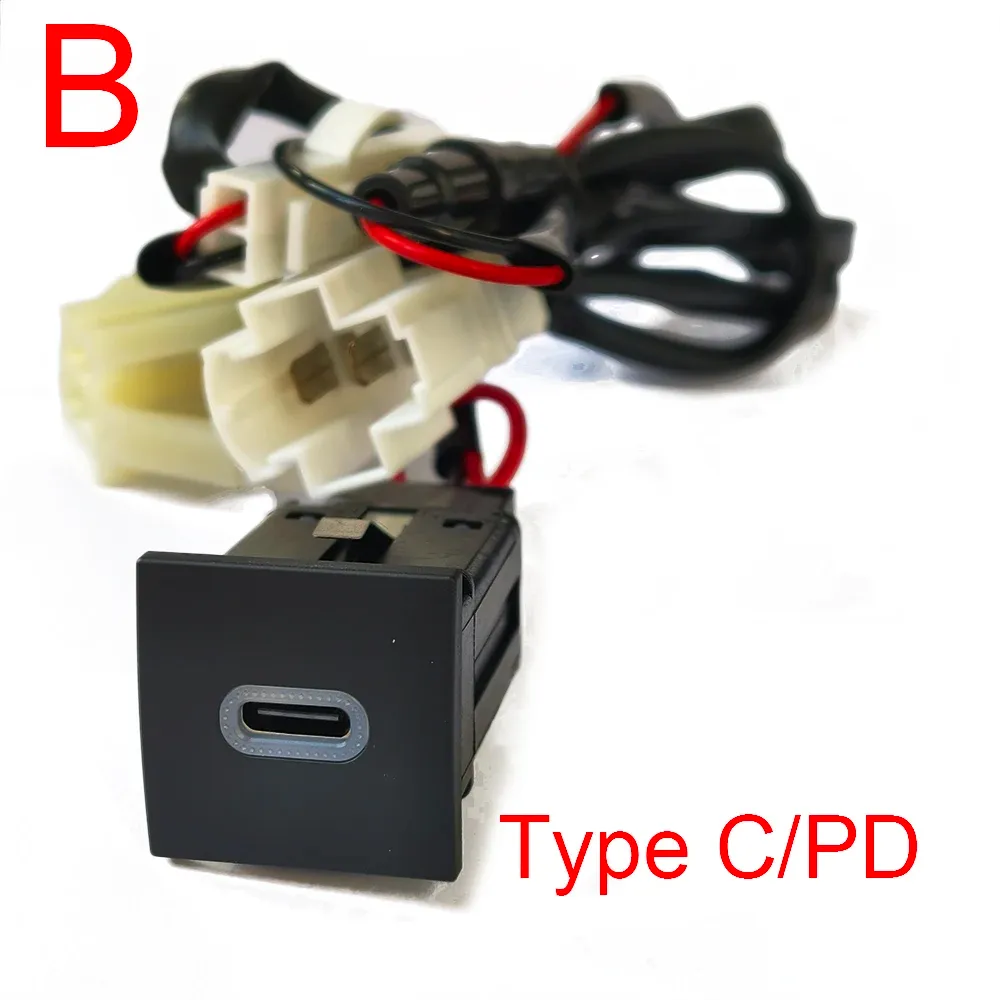 Chargeur USB de voiture à charge rapide PD et QC 3.0 pour VW Golf 6 (MK6), Jetta 5 (MK5) et Scirocco (2006-2012), avec bouton adaptateur 12