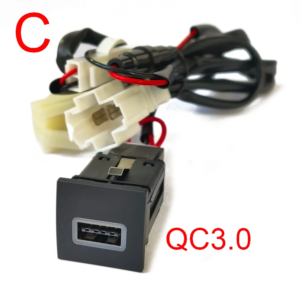 Chargeur USB de voiture à charge rapide PD et QC 3.0 pour VW Golf 6 (MK6), Jetta 5 (MK5) et Scirocco (2006-2012), avec bouton adaptateur 13