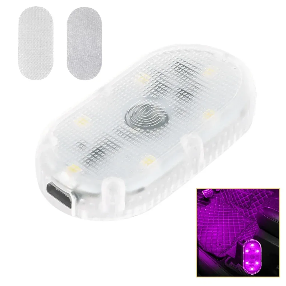 Éclairage LED de voiture rechargeable par USB avec capteur tactile, lampe de lecture et veilleuse 9