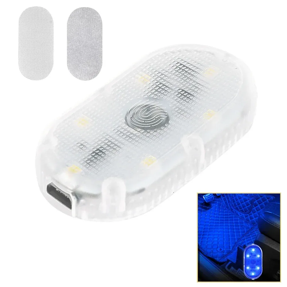 Éclairage LED de voiture rechargeable par USB avec capteur tactile, lampe de lecture et veilleuse 7
