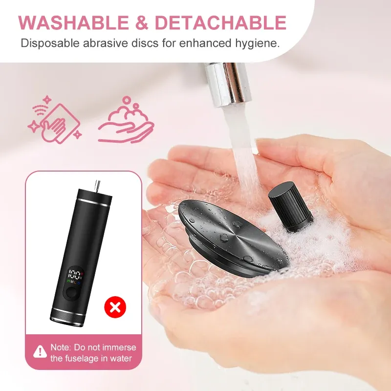 Râpe électrique pour callosités des pieds 2-en-1 avec kit de manucure et pédicure, noir 2