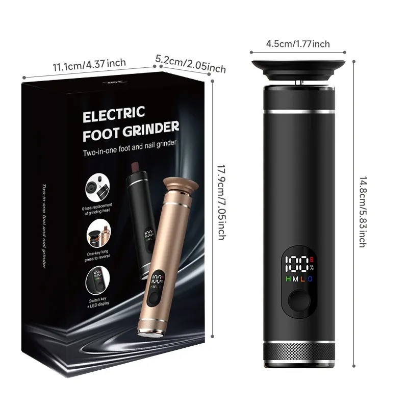 Râpe électrique pour callosités des pieds 2-en-1 avec kit de manucure et pédicure, noir 6