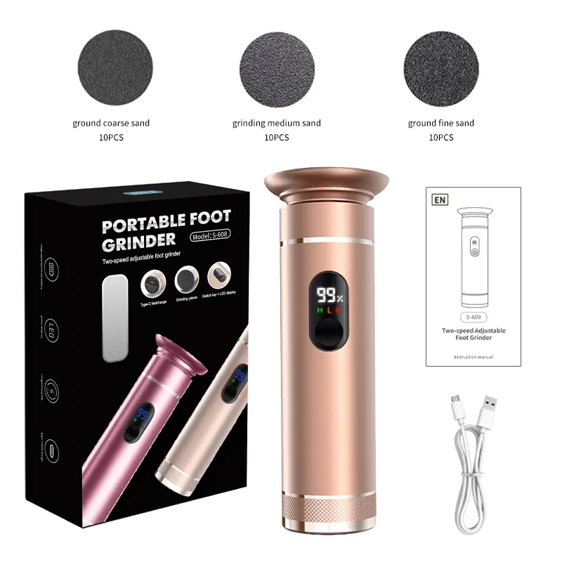 Râpe électrique pour callosités des pieds 2-en-1 avec kit de manucure et pédicure, noir 7