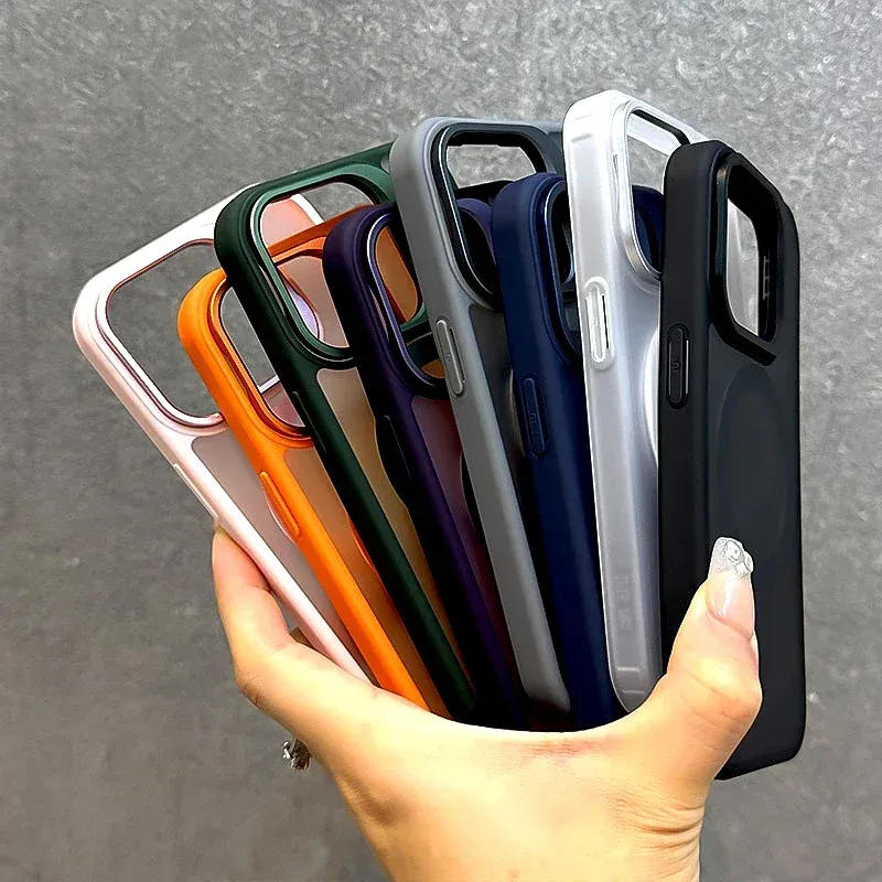Étui magnétique mat de luxe compatible MagSafe pour iPhone 12 à iPhone 18 Pro Max 6