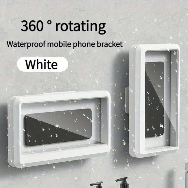Étui étanche et anti-buée auto-adhésif pour téléphone portable, support pour salle de bain et douche 8