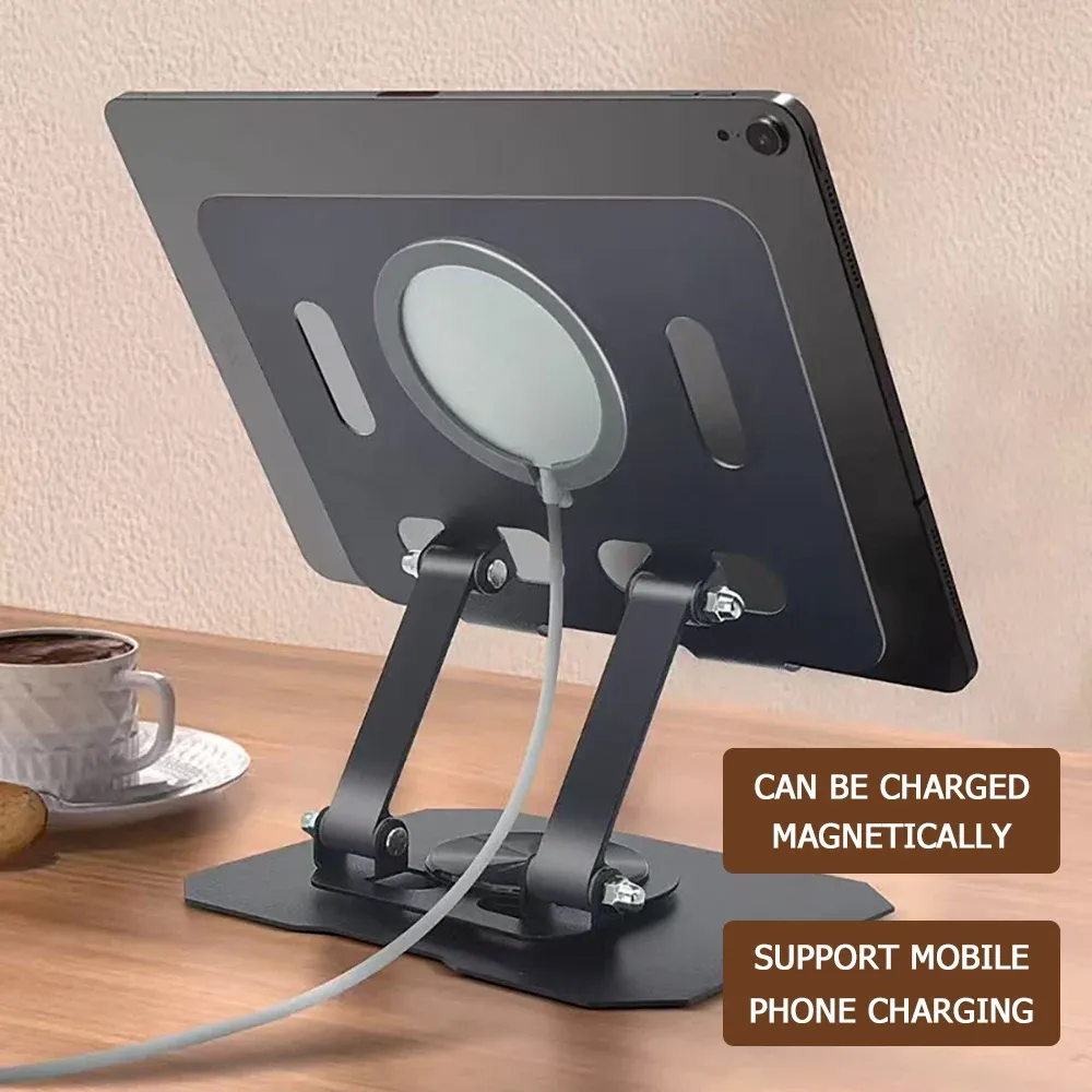 Support de tablette rotatif à 360°, pliable et réglable pour bureau, compatible iPad Pro, Air, mini et téléphones de 4,7 à 10 pouces 3