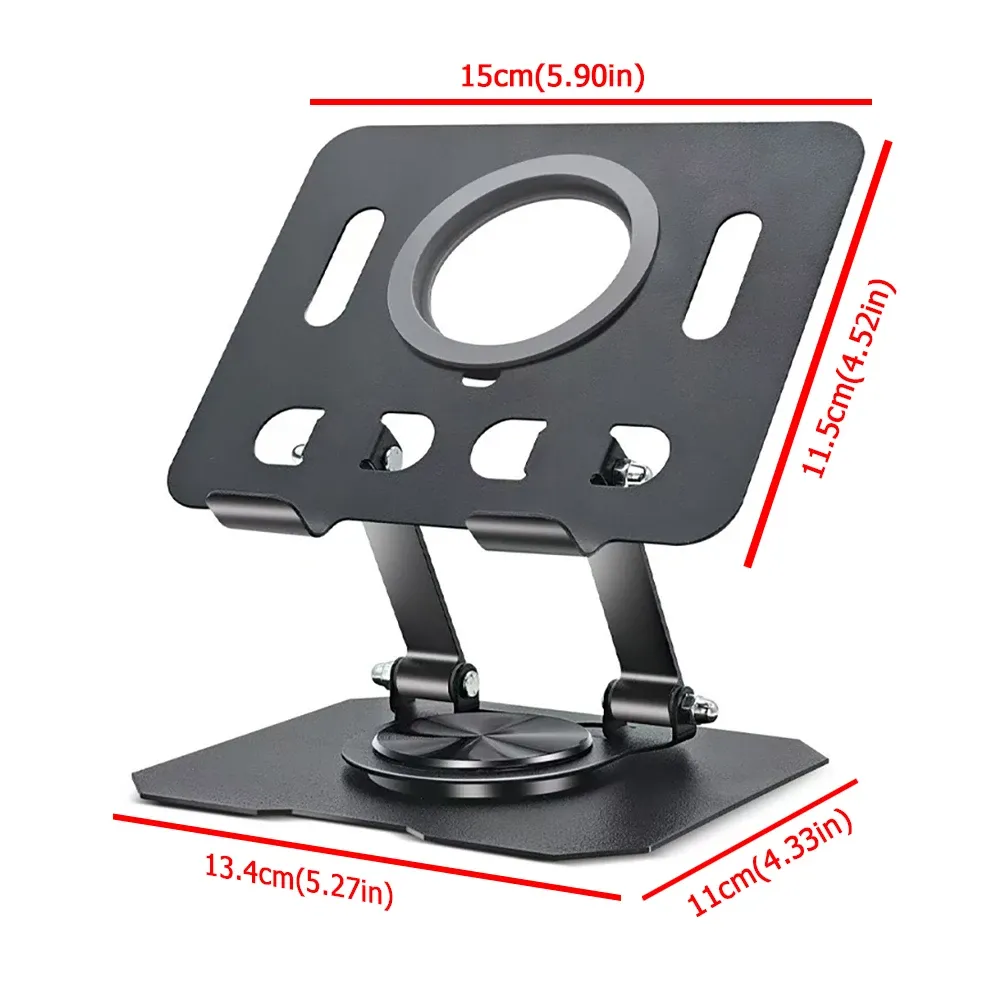 Support de tablette rotatif à 360°, pliable et réglable pour bureau, compatible iPad Pro, Air, mini et téléphones de 4,7 à 10 pouces 4