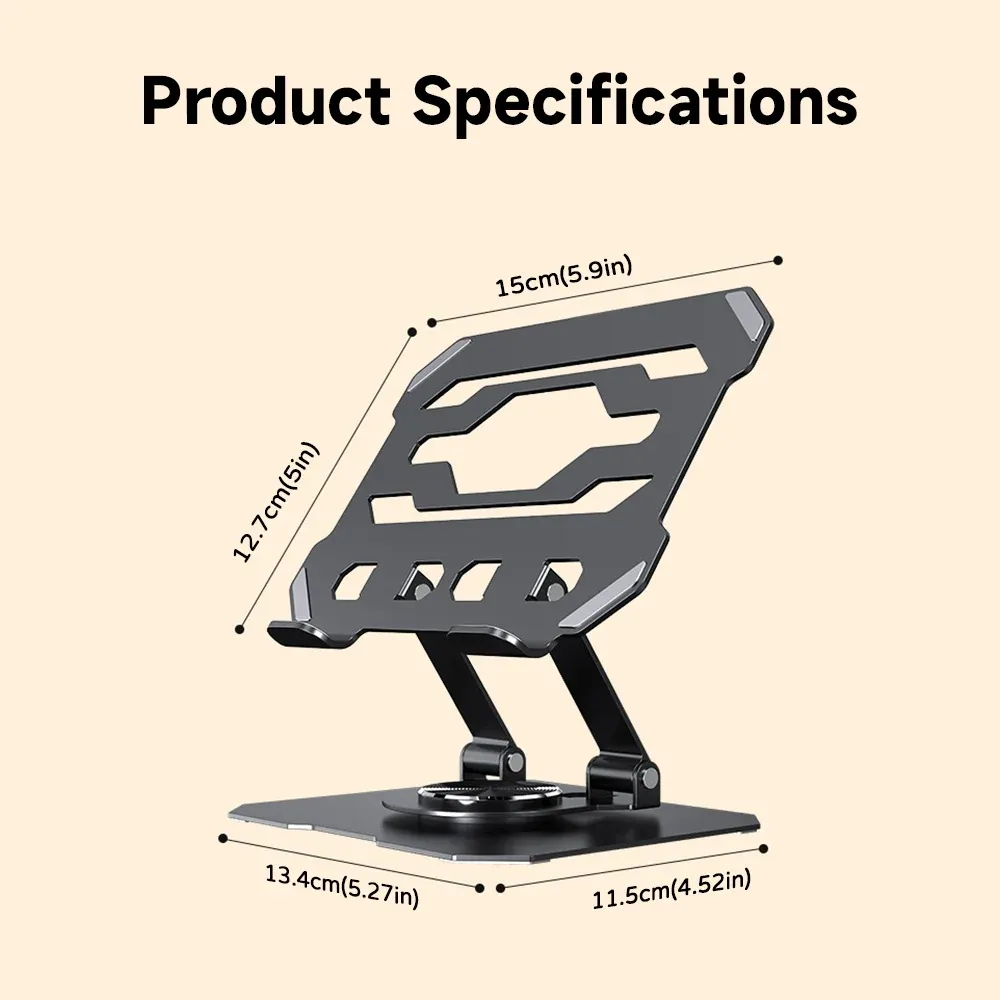 Support de tablette rotatif à 360°, pliable et réglable pour bureau, compatible iPad Pro, Air, mini et téléphones de 4,7 à 10 pouces 5